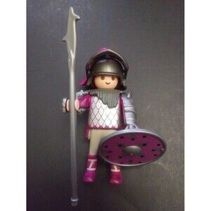 Vintage PLAYMOBIL Figure SILVER PURPLE KNIGHT CASTLE Medieval Armor Royal
